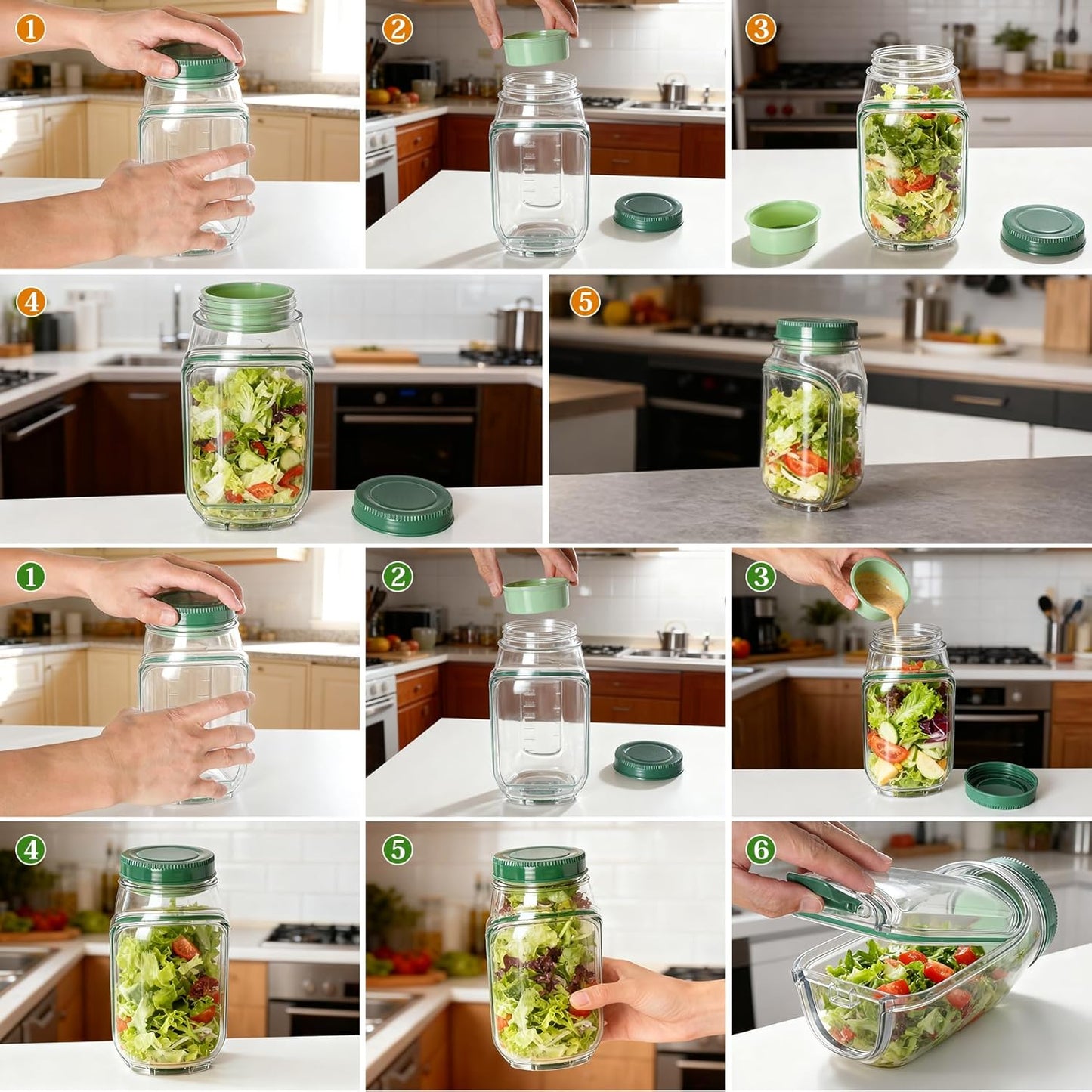 Salad Jar – Side-Opening Portable Salad Container