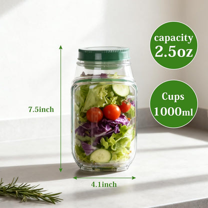 Salad Jar – Side-Opening Portable Salad Container