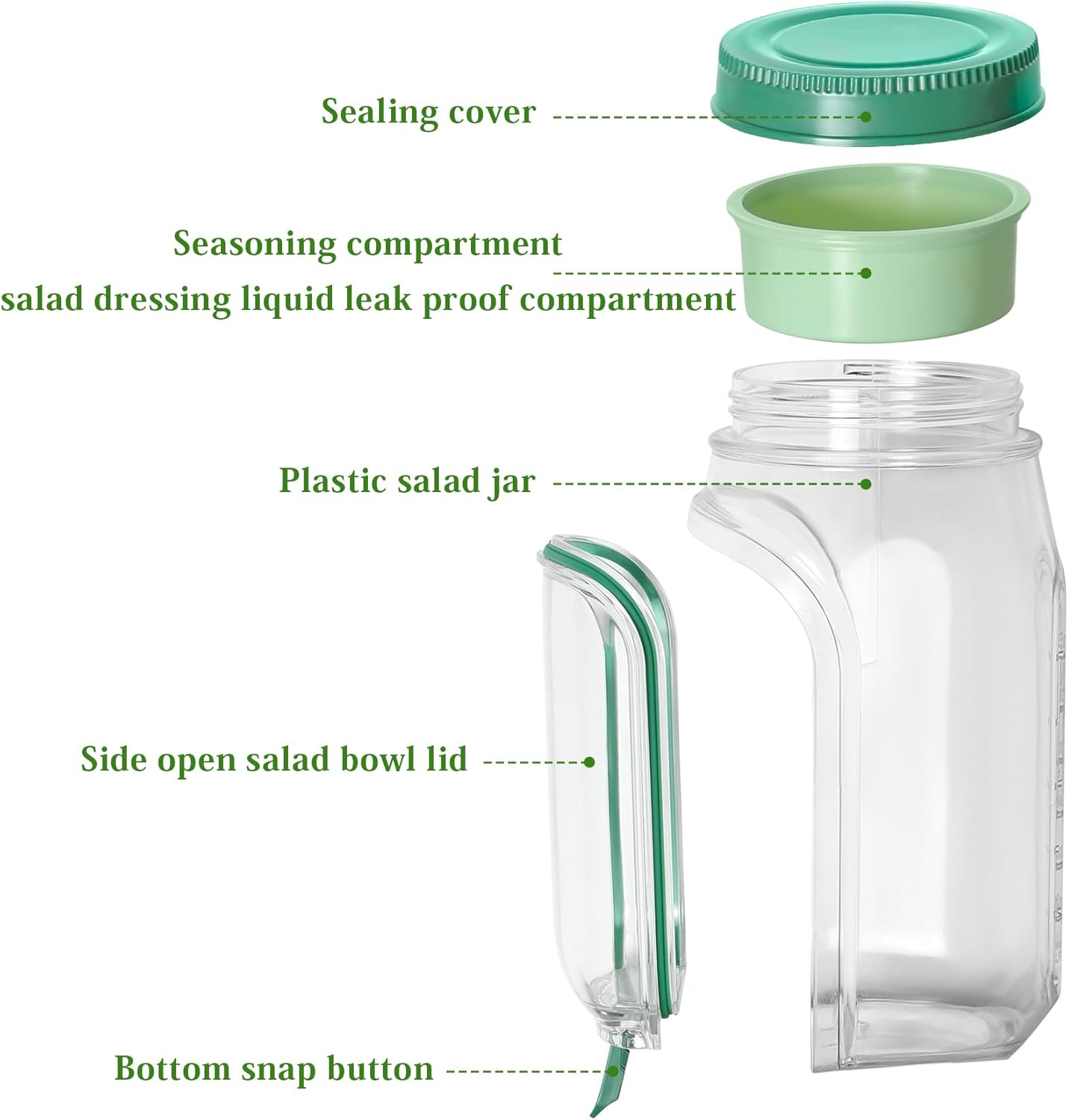 Salad Jar – Side-Opening Portable Salad Container